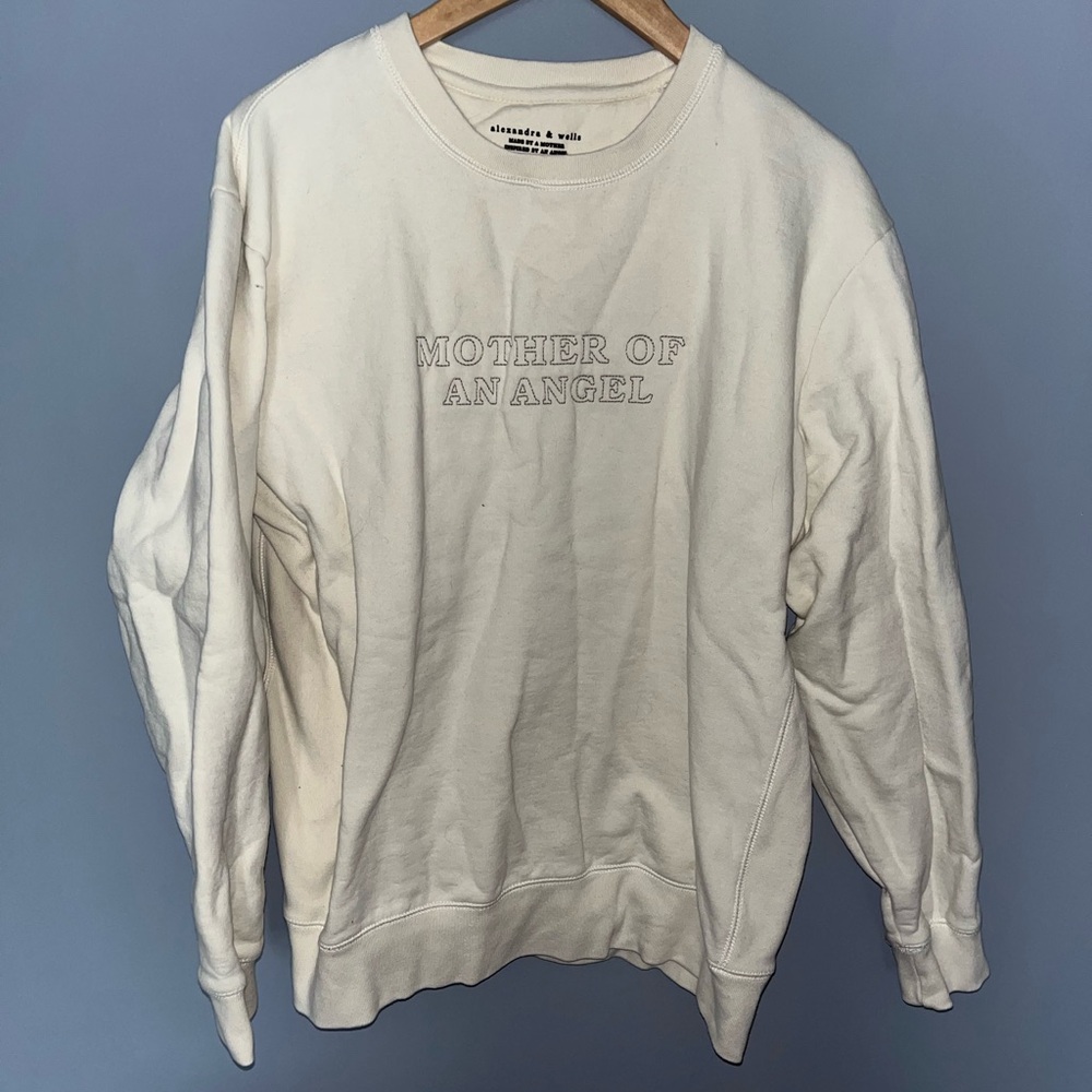 "Mother of an‎ Angel" embroidered sweatshirt, size women's XL, Alexandra & Wells